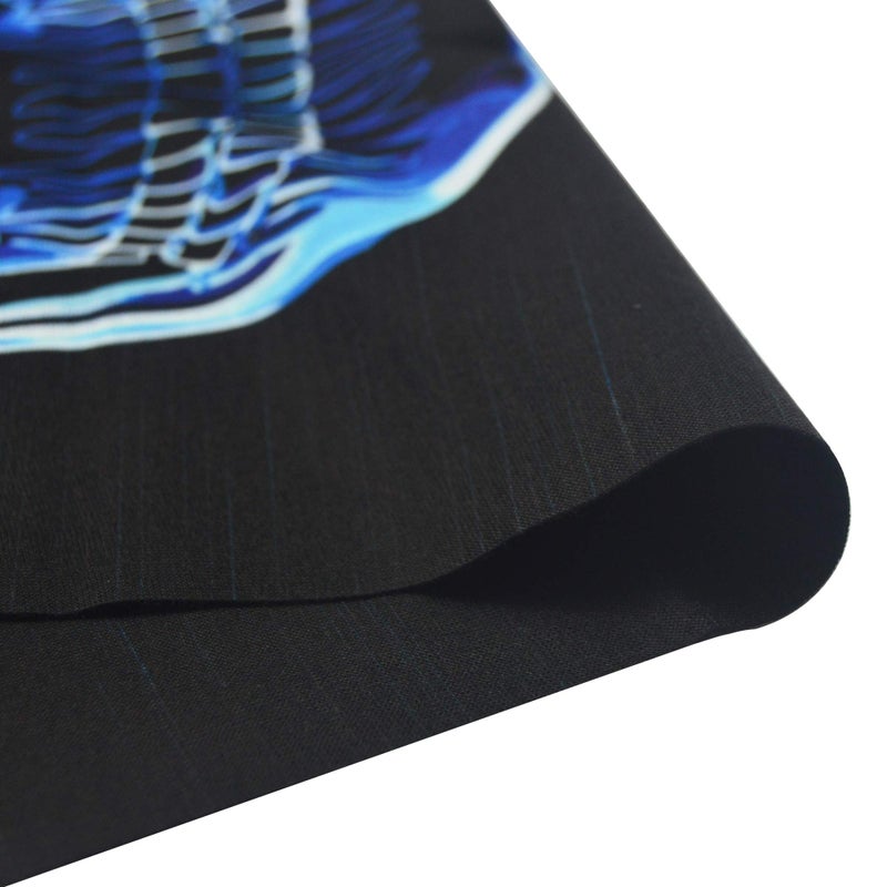 Obacle قناع وجه جمجمة أوباكل نصف لحماية من الغبار والرياح والأشعة فوق البنفسجية والشمس، قناع أنبوبي ثلاثي الأبعاد بدون seams للرجال والنساء، قناع هيكل عظمي رقيق وقابل للتنفس لركوب الدراجات النارية والرياضات والمهرجانات (جمجمة بخط أزرق) - Image 5